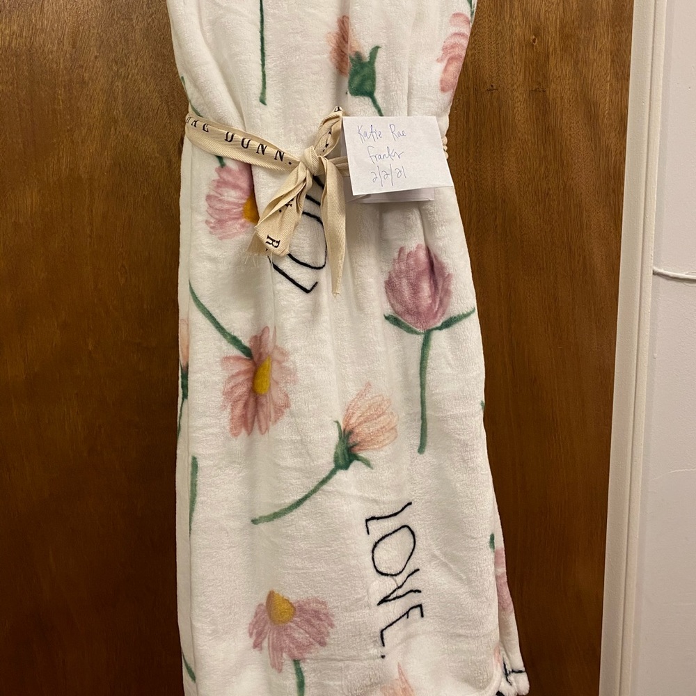 Rae Dunn LOVE Floral Easter New Blanket